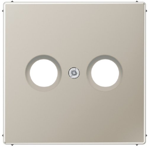 Лицевая панель Jung LS990 metal для 2-м. розетки TV+R сталь фото Лицевая панель Jung LS990 metal для 2-м. розетки TV+R сталь картинка